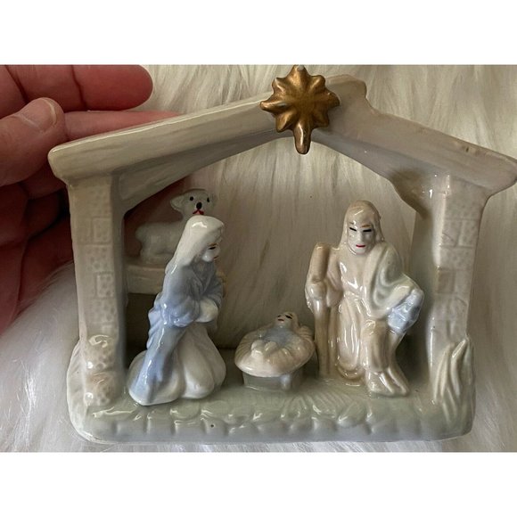 Vtg Ceramic Porcelain Nativity Jesus Mary Joseph - Picture 4 of 12